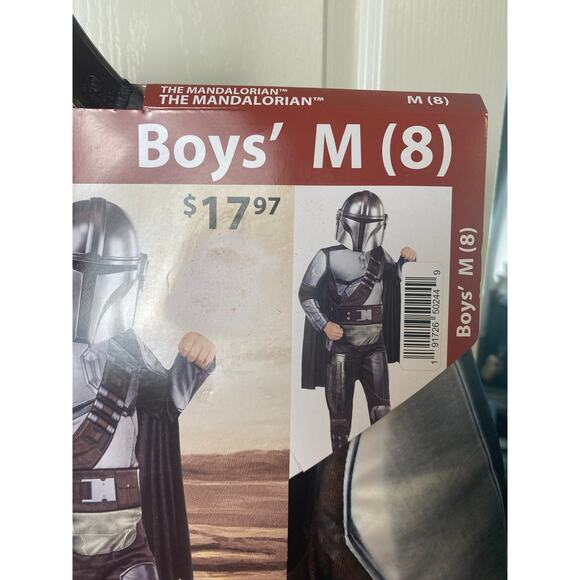 Star Wars Mandalorian 3 Piece Costume Boys Size 8 Medium - Picture 3 of 6